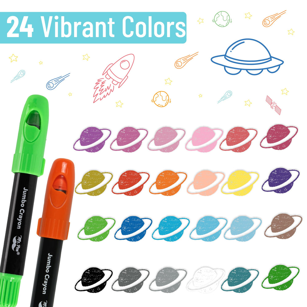 Mr. Pen Jumbo Twistable Crayons – twist to extend use and reduce sharpening.