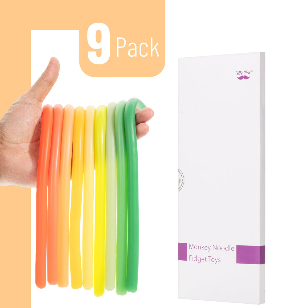 Colorful silicone noodles provide soothing fidgeting and focus.