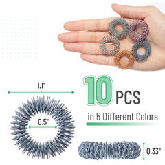 Mr. Pen Spiky Sensory Rings display vibrant colors for focused sensory play