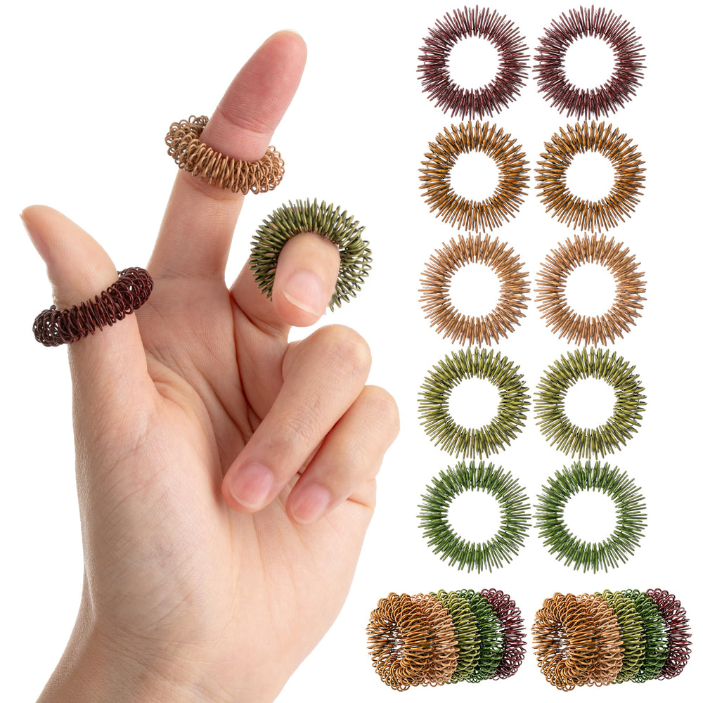 Mr. Pen spiky sensory rings colorful set enhances tactile engagement on fingers.
