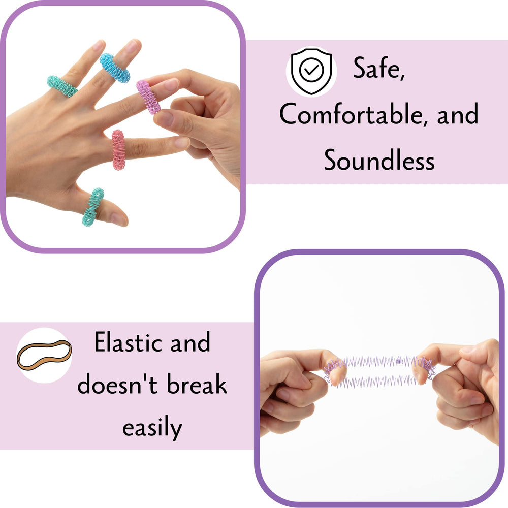 Spiky rings worn on a finger for acupressure sensation.