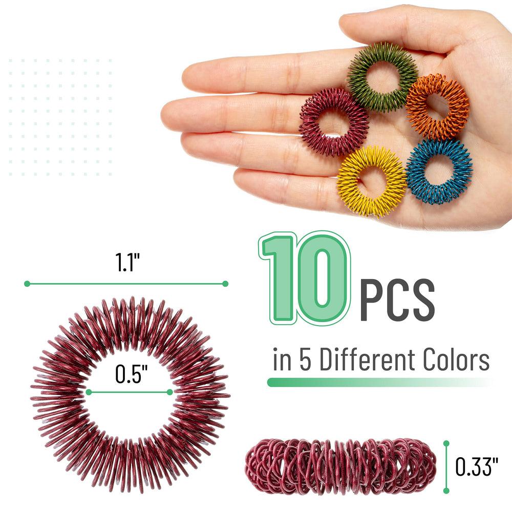Mr. Pen Spiky Sensory Ring with stainless steel finish resists rust and fading.
