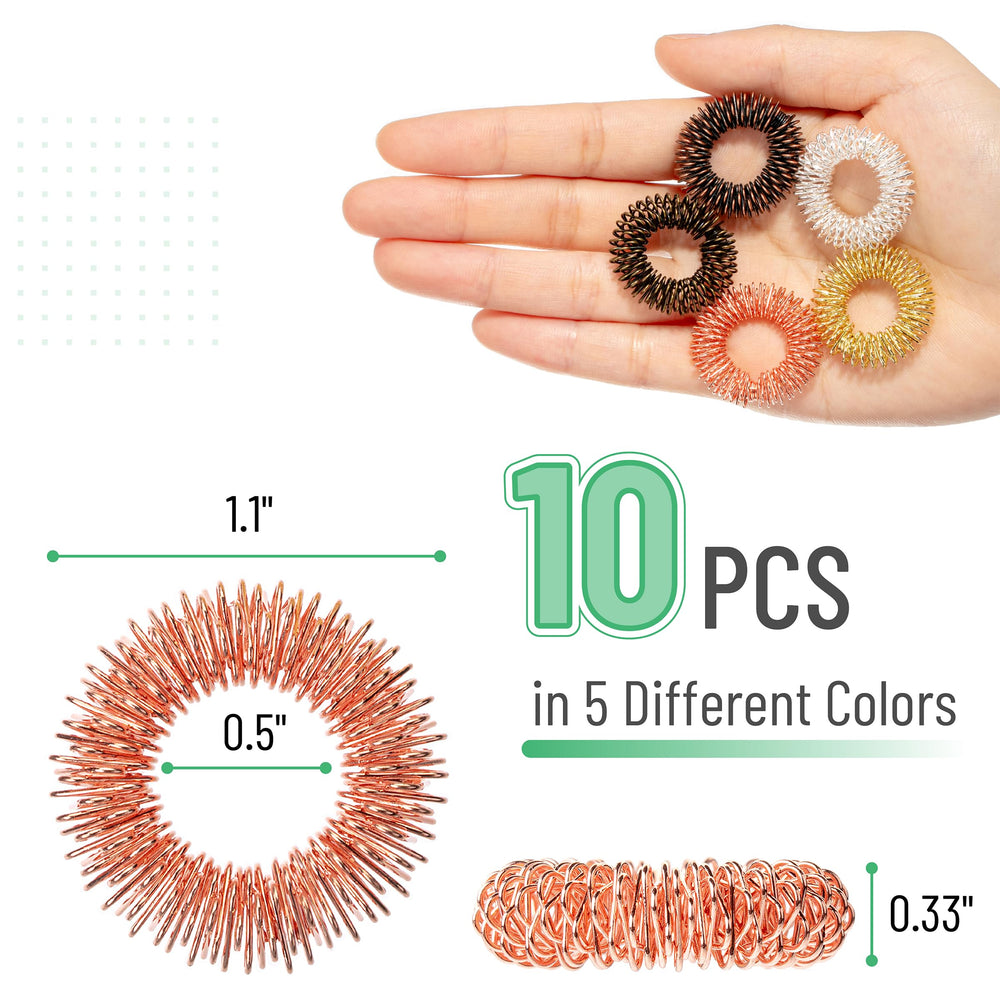 Mr. Pen spiky sensory rings highlight durable stainless steel construction for daily use.
