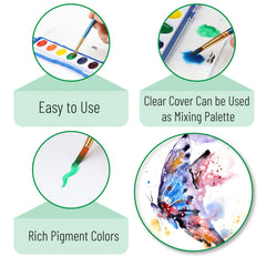 Children painting with Mr. Pen washable watercolors highlighting kid-friendly use