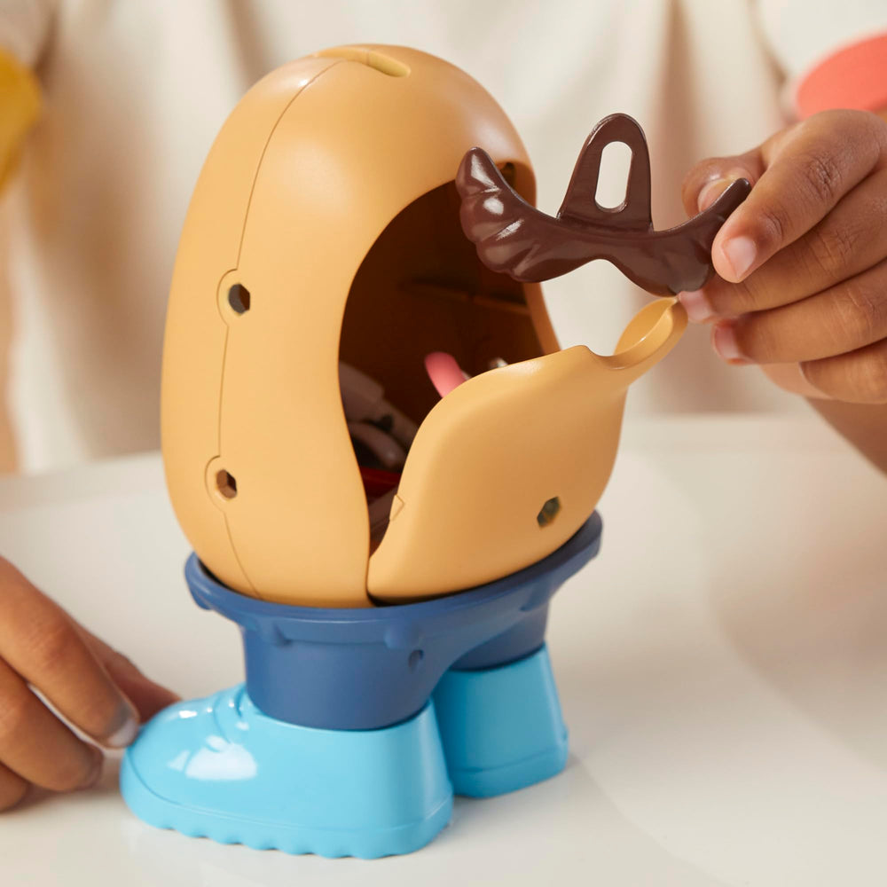 Mr. Potato Head helps kids create silly mixed faces for imaginative storytelling.