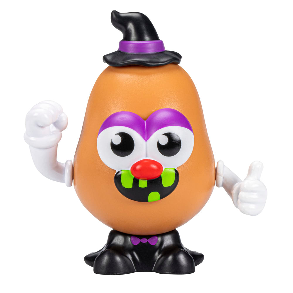 Mr. Potato Head Spooky SPUDS Tots packaging and accessories showcase the kit contents.