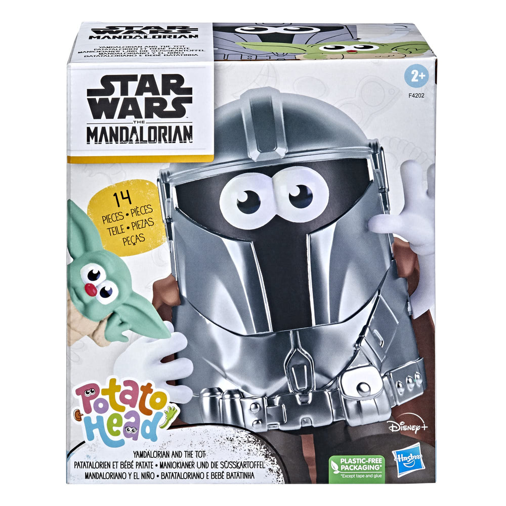 Mr. Potato Head Yamdalorian helmet enhances space-themed costume play.