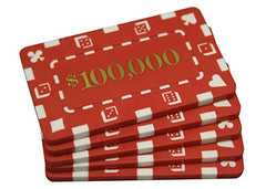 MRC POKER rectangular plaque 100000 red, ideal for high-stakes home games