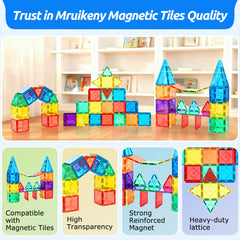 Mruikeny 30pc magnetic tiles car supports hands-on construction and motor skills