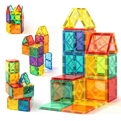 Mruikeny 30pc magnetic tiles castle for imaginative play and spatial skills