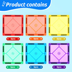 Mruikeny 30pc magnetic tiles tower promotes balance and geometry exploration