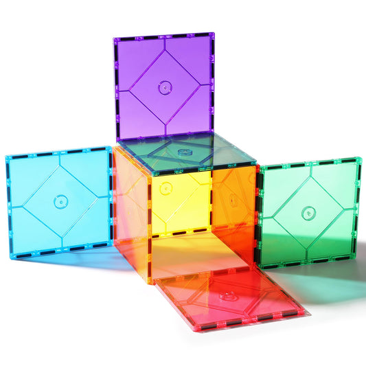 Mruikeny 8-piece large square magnetic tiles for open-ended construction and focus