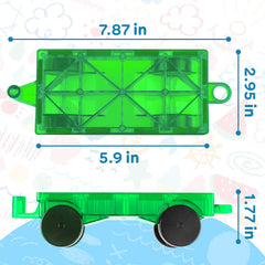 Mruikeny magnetic tiles cars blue car encourages collaboration during play