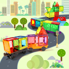 Mruikeny magnetic tiles red car enables quick builds and imaginative storytelling