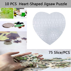 MS WGO pearlescent surface enhances sublimation on heart puzzle
