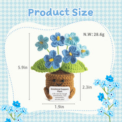 MS ZHENQIAO Emotional Support Plant crochet figure with uplifting card