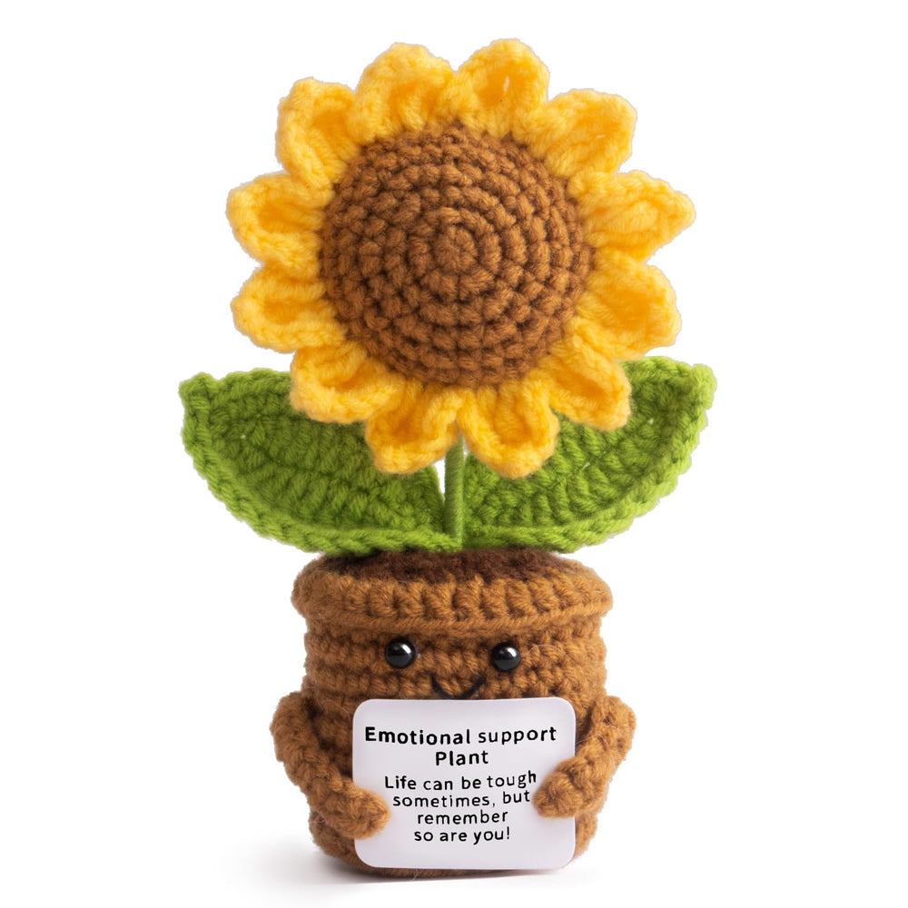 MS ZHENQIAO sunflower crochet desk decor brightens your workspace
