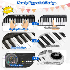 M SANMERSEN toy piano keyboard offers 19 demos and 6 tones for exploration
