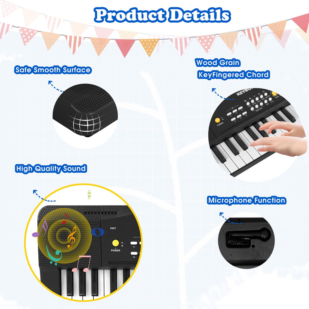 M SANMERSEN toy piano keyboard includes a microphone for singing along