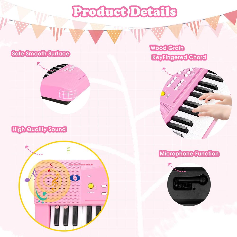 M SANMERSEN piano with microphone supports sing-alongs and practice.
