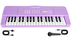 M SANMERSEN toy piano purple front view encourages imaginative play and beginner music exploration