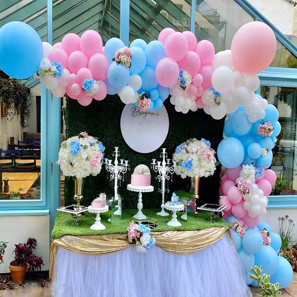 Msiveavz easy inflate pink blue balloons save setup time.