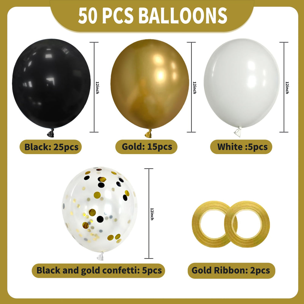Msiveavz party decor idea showcases cohesive black white gold palette.