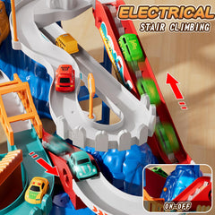 MSKOLER dinosaur track with 7 cars offers varied racing action for kids.