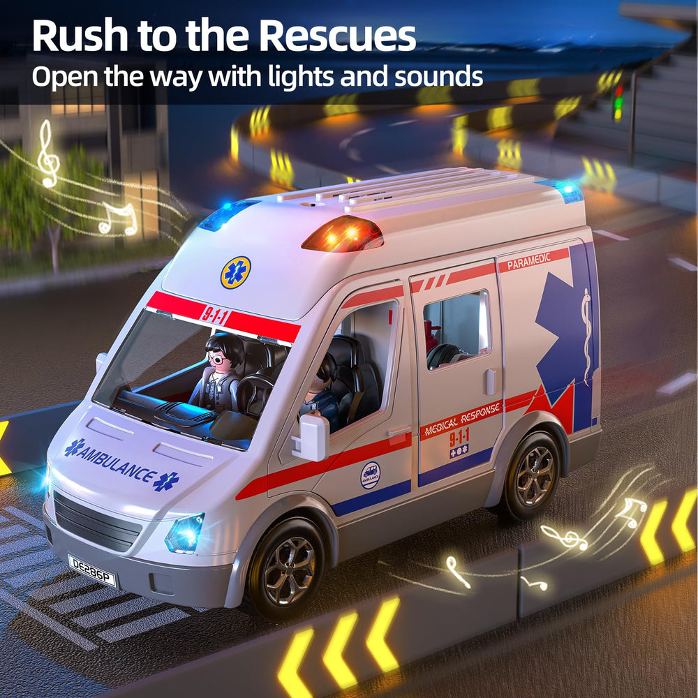MSKOLER friction-powered ambulance moves smoothly with a simple push.