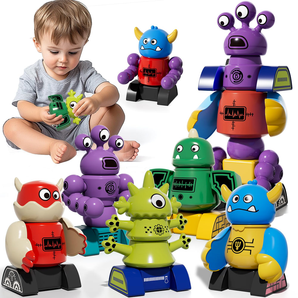 MSKOLER magnet robot toy stack encourages creative play and fine motor skills for ages 3-5.