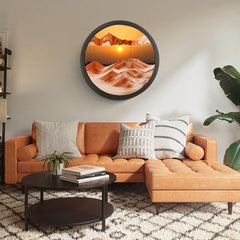 Mtadmai moving sand art 17.3-inch showing calming kinetic patterns on the wall.