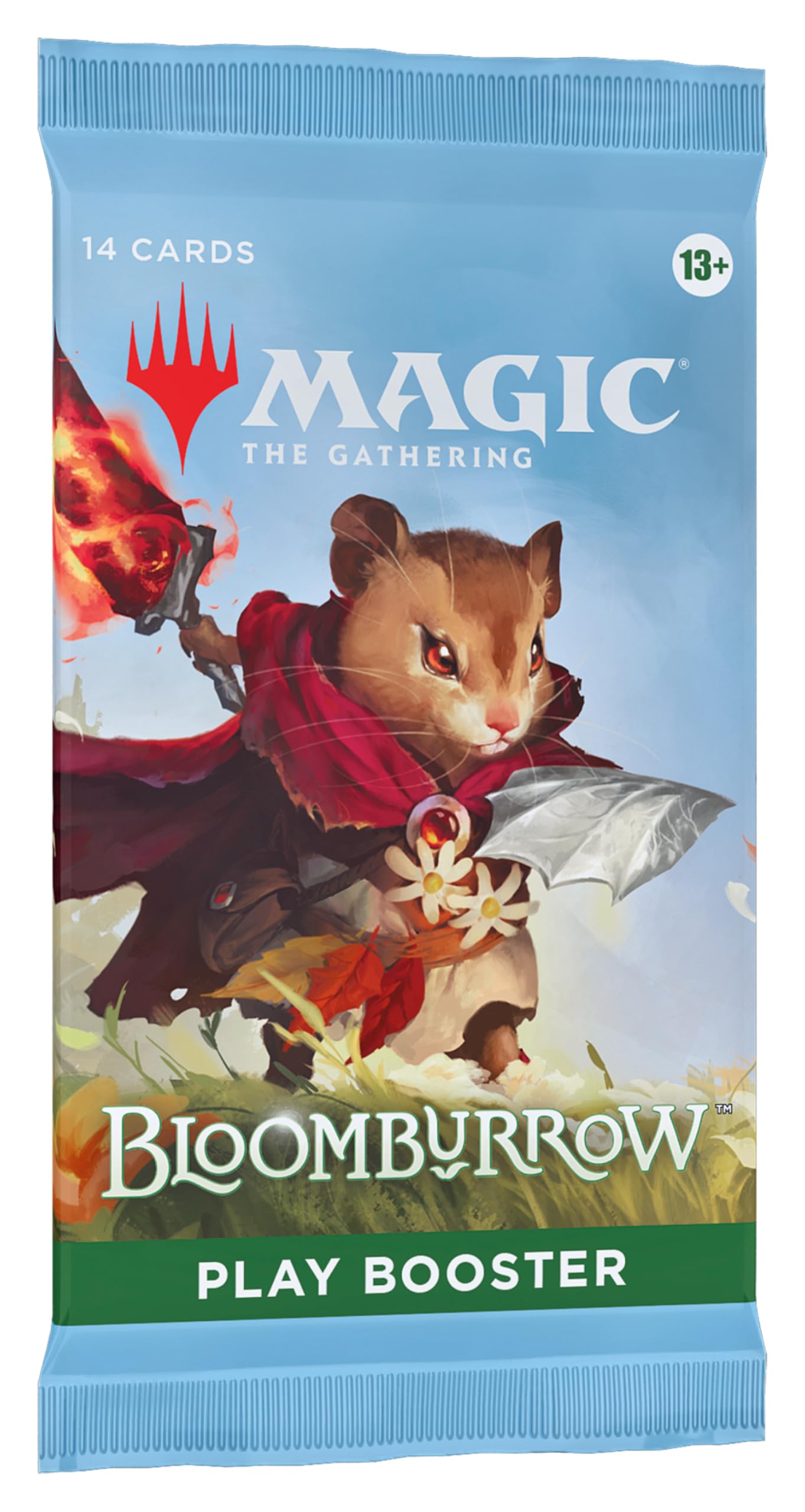 MTG Bloomburrow booster pack front with fantasy art and draft-ready potential