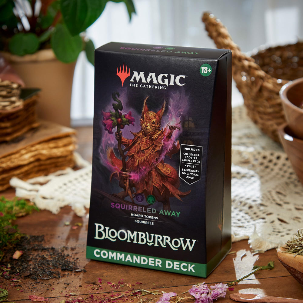 Magic: The Gathering Bloomburrow Collector Booster sample pack with rare and foil cards.
