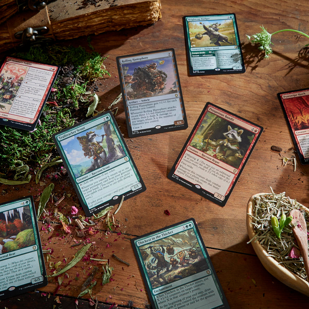 Magic the Gathering Bloomburrow strategy insert image highlights quick reference for tactics.