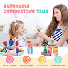 MTTIERY Montessori-inspired building rocks set encouraging imaginative construction and problem solving.