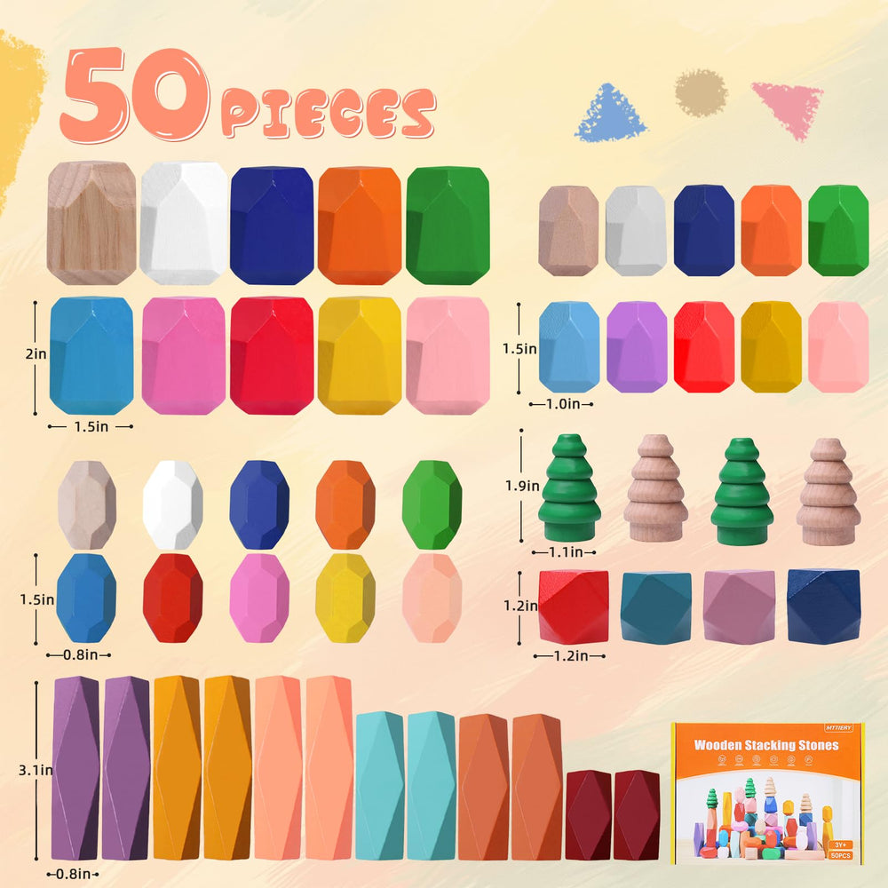 MTTIERY wooden blocks for kids with safe rounded edges supporting tactile play.