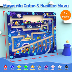 MTYOKILN children solving routes in the magnetic color and number maze.