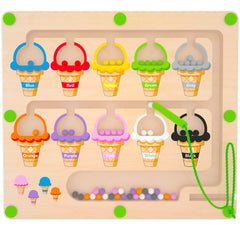 MTYOKILN magnetic color & number maze board with beads for color matching and counting.