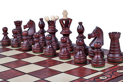 Muba chess set with brass clasps for secure lid and display