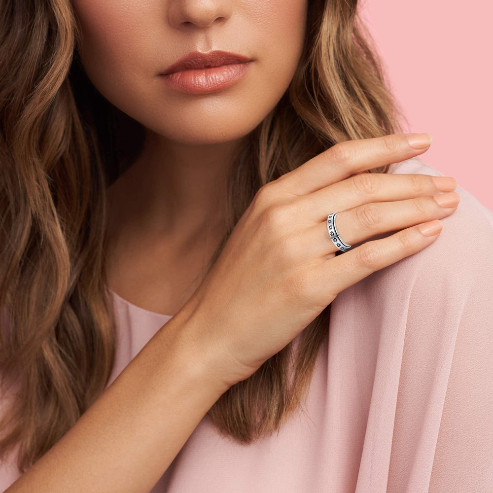 MUCAL sandblast finish ring close-up for a durable, understated daily accessory