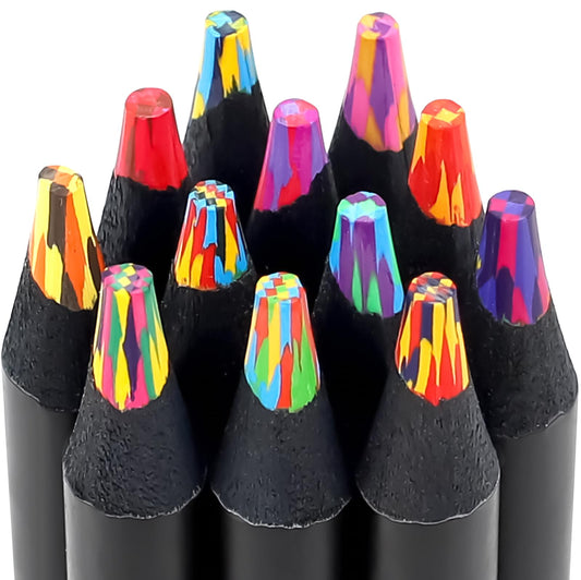 Muchcute rainbow pencils 12 colors in a gift box for vibrant artwork.