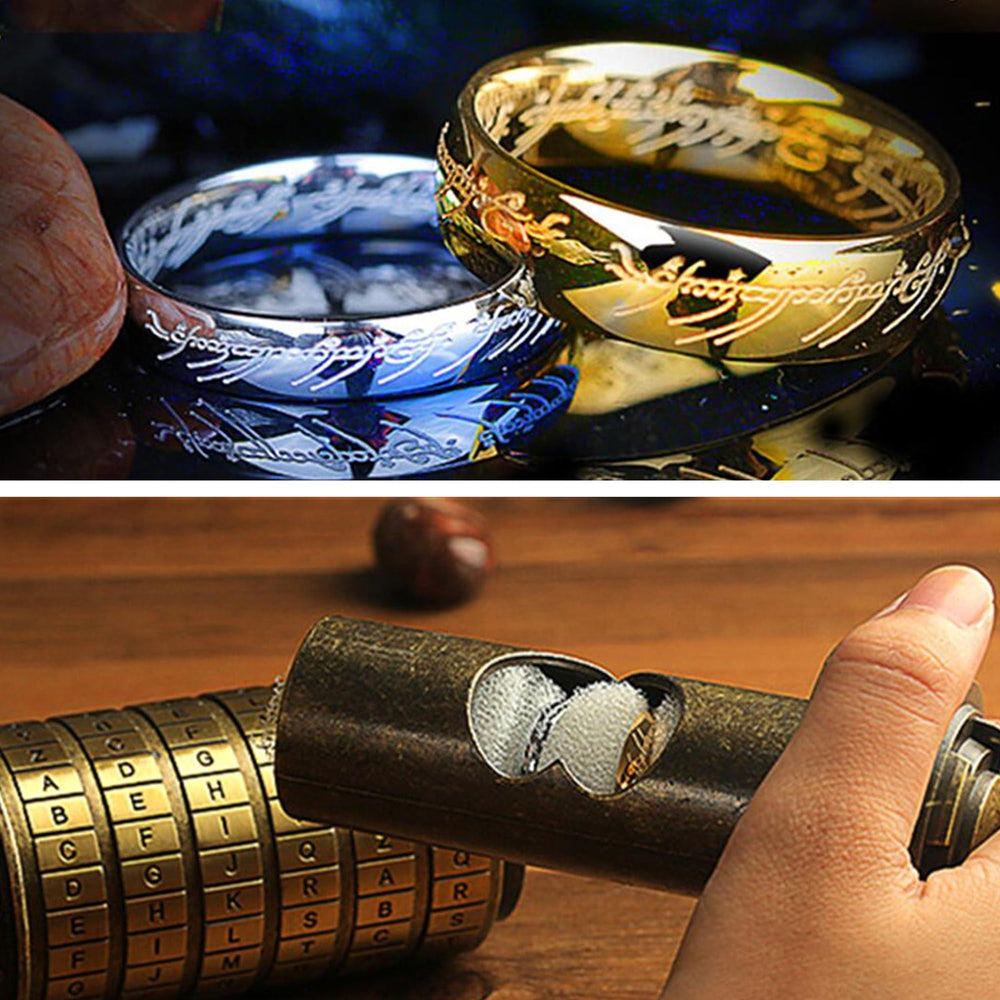 Muchengift Da Vinci Code Mini Cryptex inner rings revealing customizable password feature.