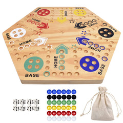 MUCITAGF marble game board – 20 inch double sided wood for versatile play.