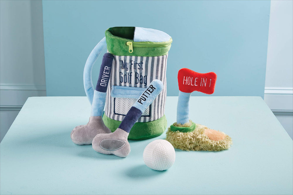 Mud Pie My Golf Bag plush set driver, kid-friendly prop for imaginative golf games