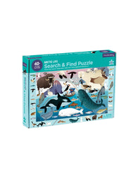 Mudpuppy Arctic Life Puzzle finished artwork with polar bears promotes family bonding during quiet play.