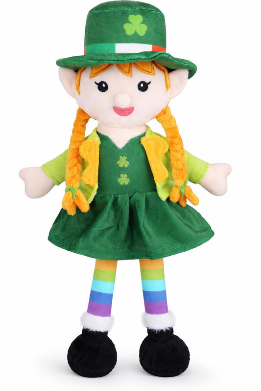 MUFEIRUO Leprechaun elf plush with hat for festive decor and hugs