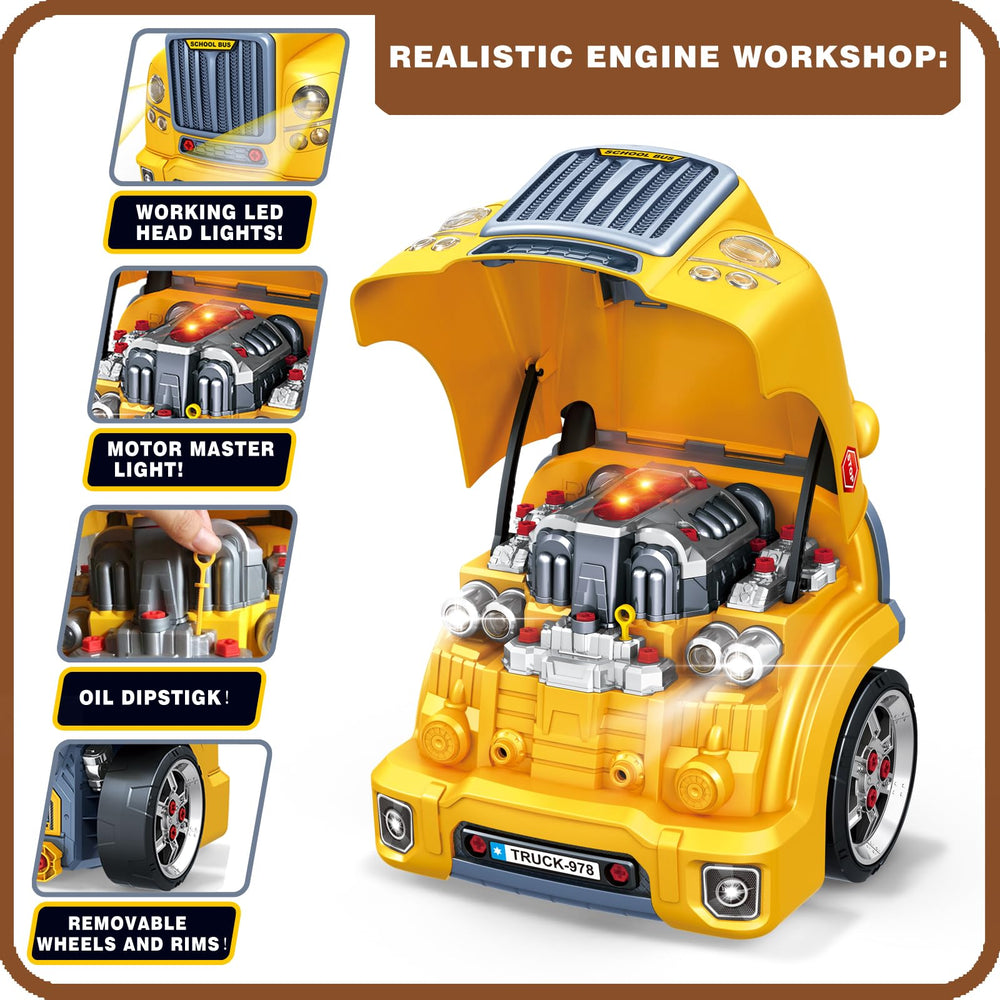 Gear shift and steering wheel enhance role-play and fine motor skills