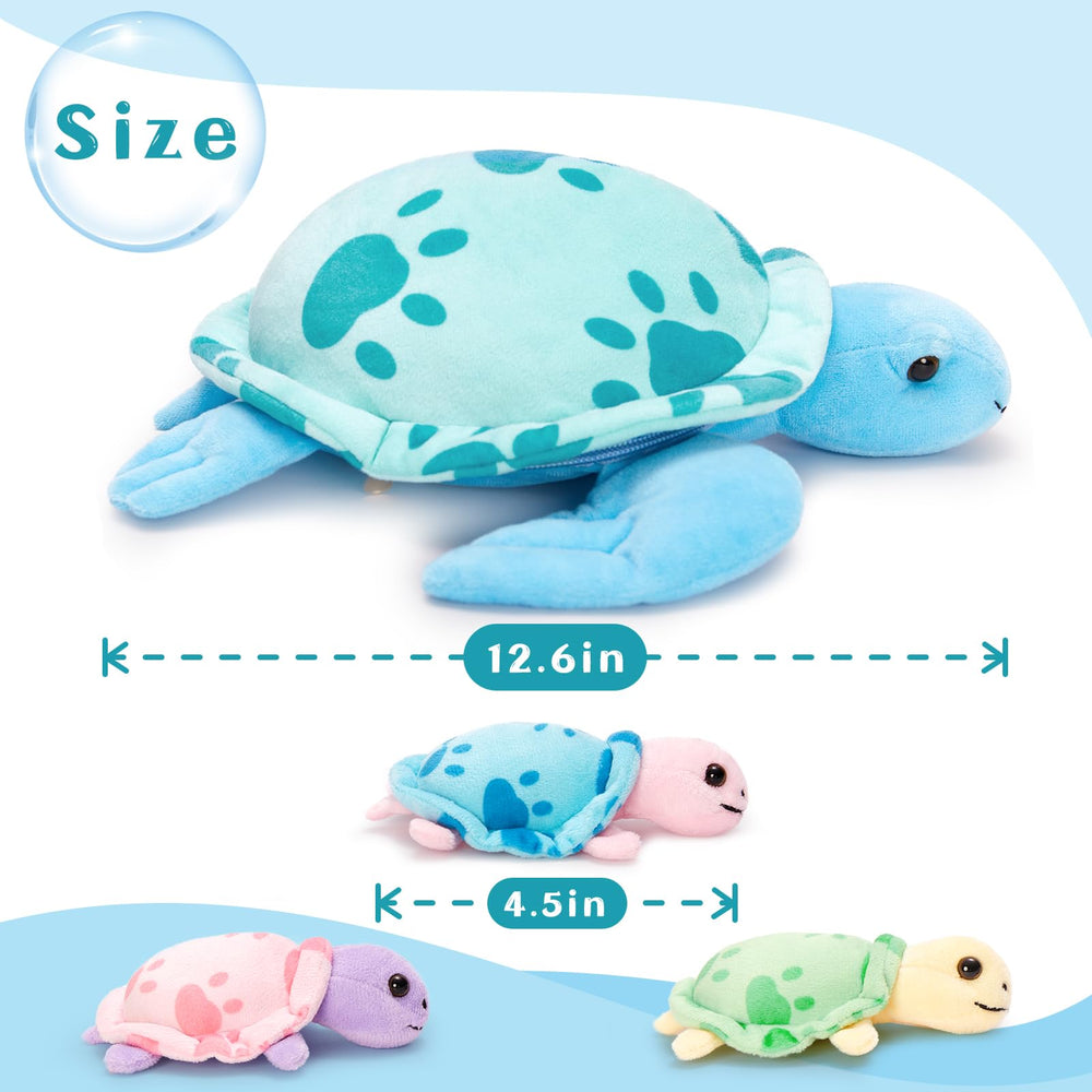 Muiteiur sea turtle shell zipper enables easy storage and travel.