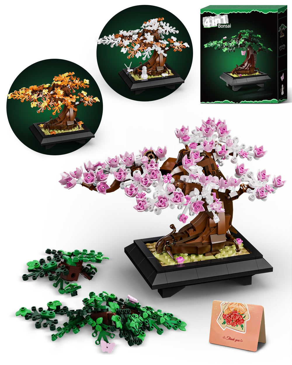 Muiurple 4-in-1 bonsai building set parts for engaging assembly