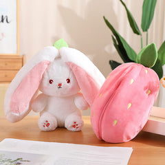 Mukorolee bunny reversible zipper design reveals a white bunny inside for added imaginative fun.